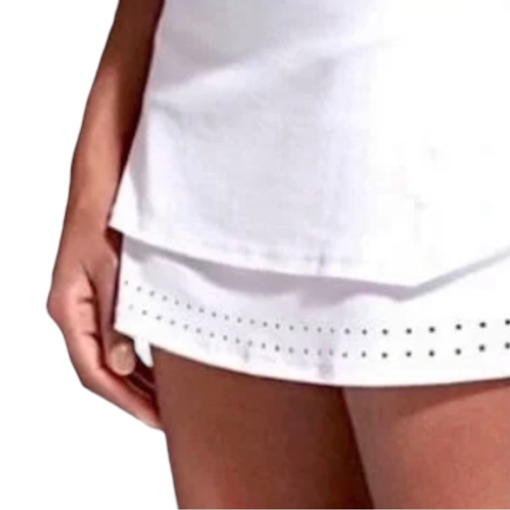 ATHLETA Stealth TruCool Skort Tennis Skirt White Athletic Golf Women’s Sz Large - Picture 4 of 16